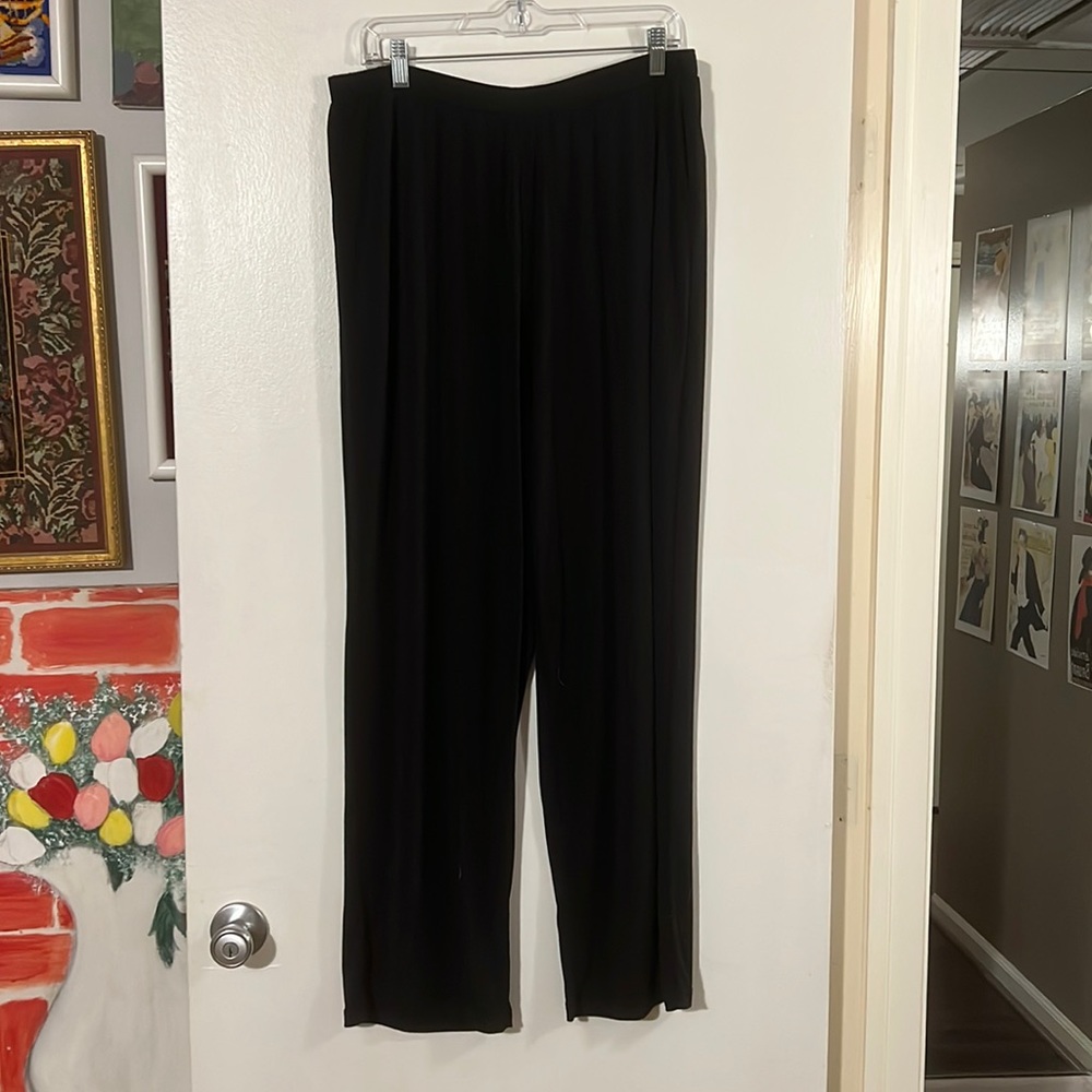 Ulla Popken black flowy pants.